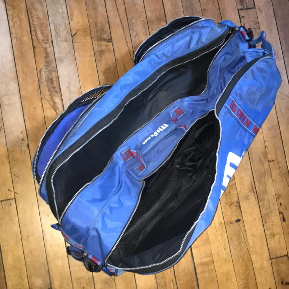 Wilson Blue Duffel Tennis Bag with Bold US Open White Logo